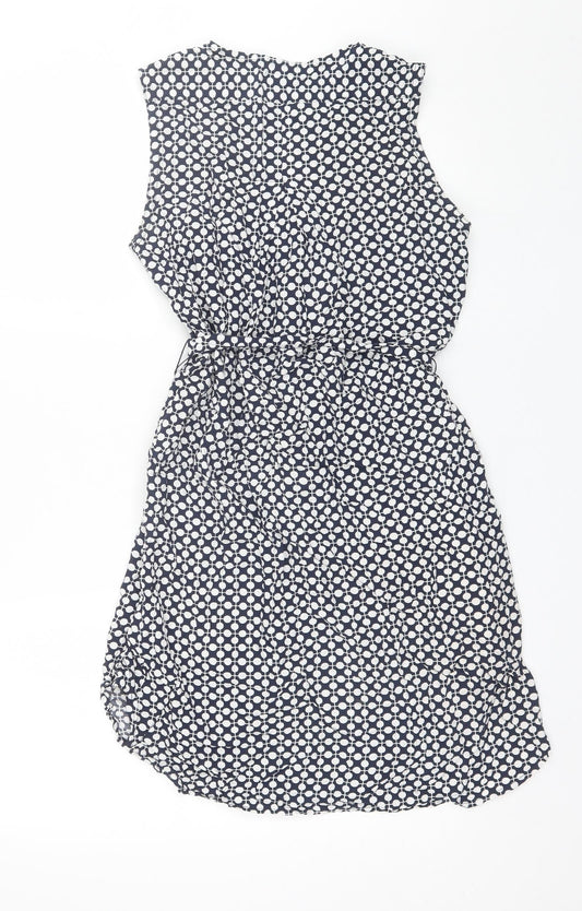 Gap Womens Blue Polka Dot Viscose Shift Size XS Round Neck