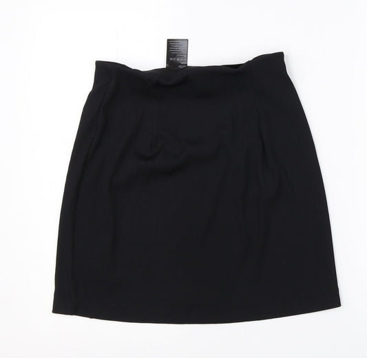 Divided Womens Black Polyester A-Line Skirt Size S