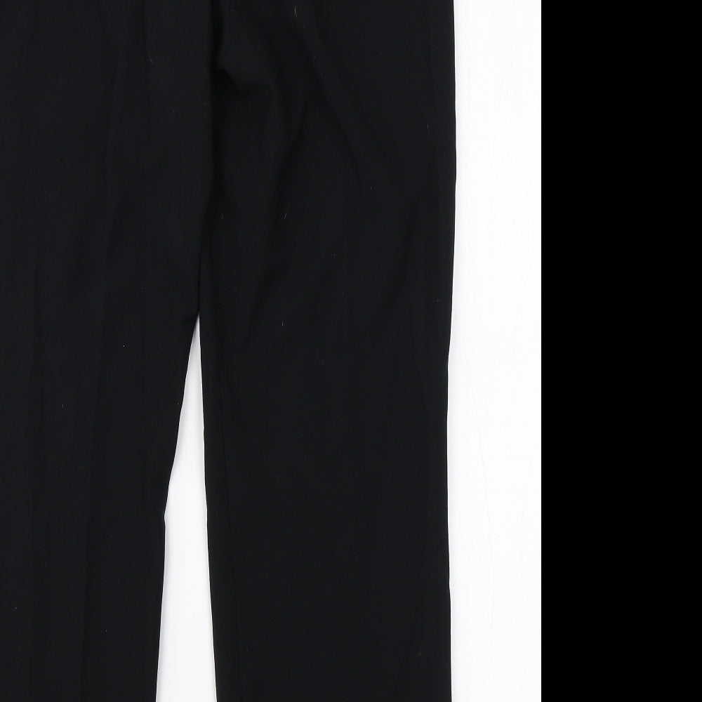 M&S Womens Black Viscose Dress Pants Trousers Size 12 L26 in Regular