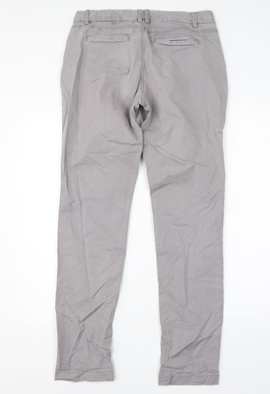 H&M Womens Ivory Cotton Dress Pants Trousers Size 10 L30 in Regular