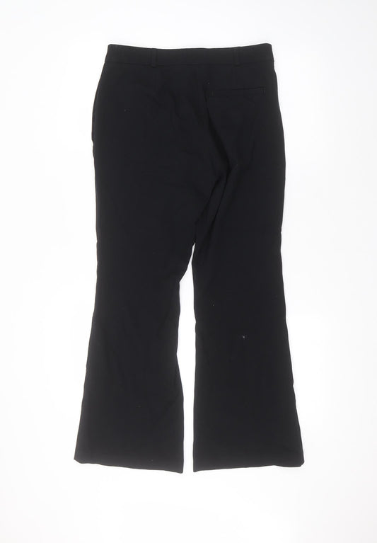 Marks and Spencer Womens Black Polyester Trousers Size 10 L25 in Regular