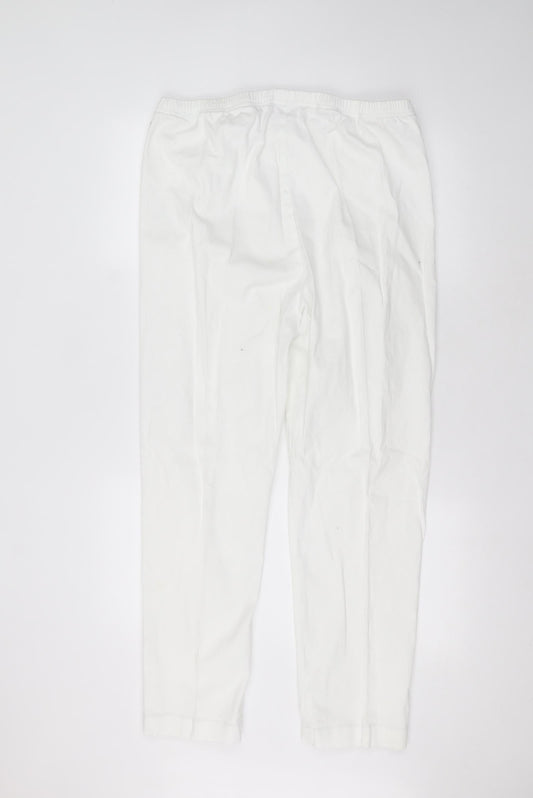 Being casual Womens White Cotton Trousers Size 22 L27 in Regular