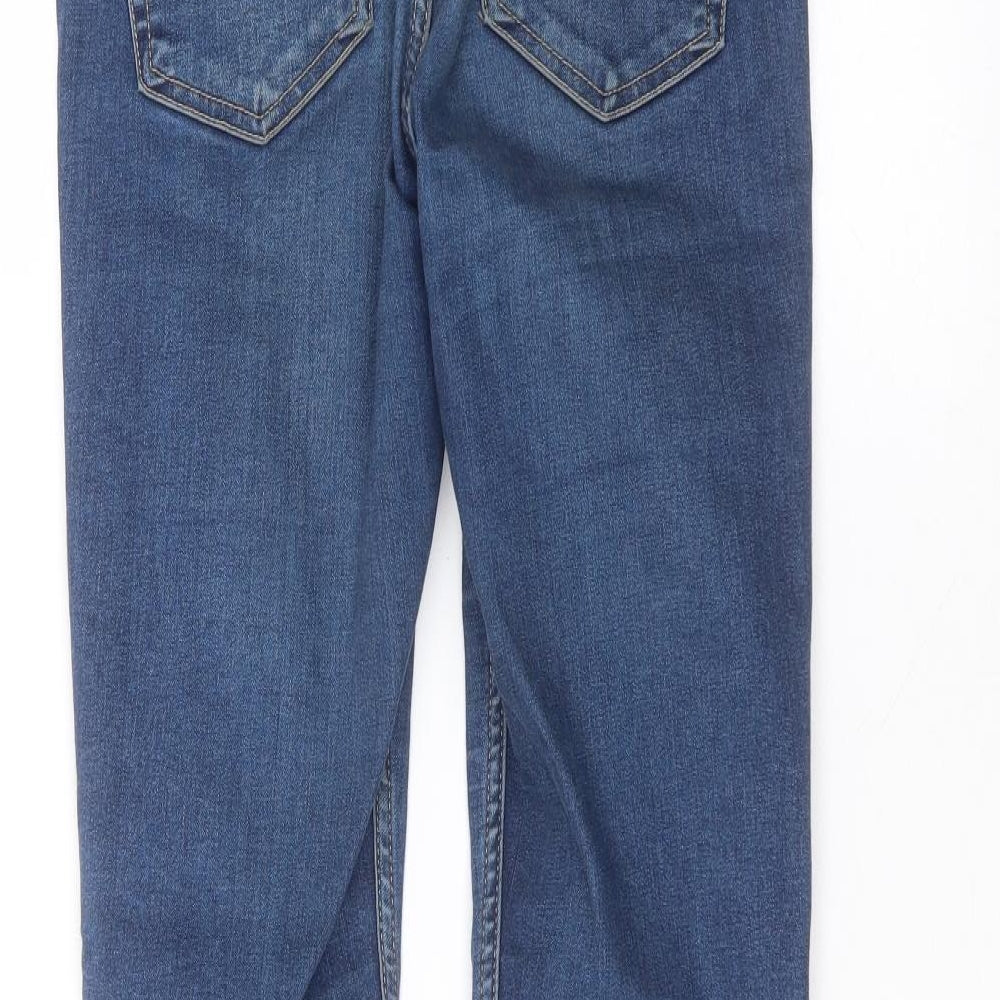 Topshop Mens Blue Cotton Skinny Jeans Size 28 in L34 in Regular