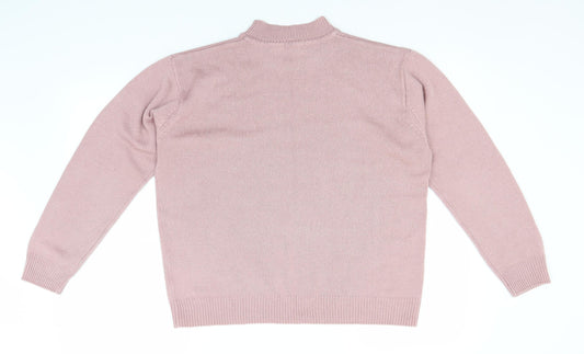 Damart Womens Grey High Neck Acrylic Pullover Jumper Size 14