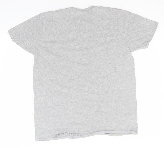 Preworn Mens Grey T-Shirt Round Neck - Moody