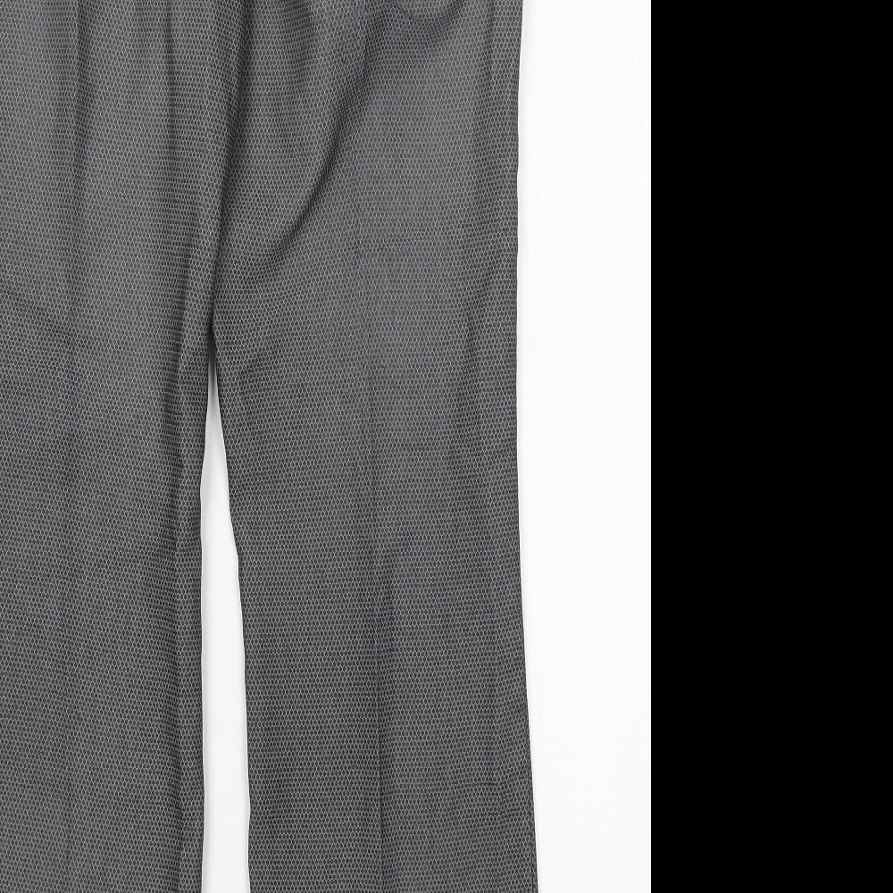 NEXT Womens Grey Polka Dot Polyester Trousers Size 10 L29 in Regular