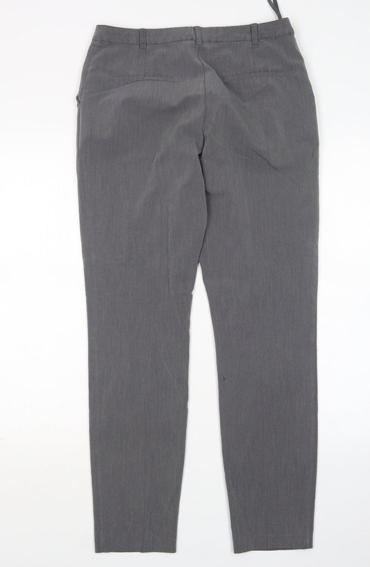 Topshop Womens Grey Polyester Trousers Size 10 L30 in Regular