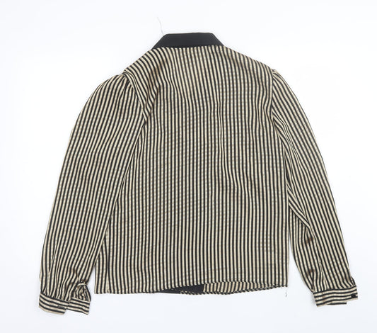 Littlewoods Womens Black Striped Jacket Size 14