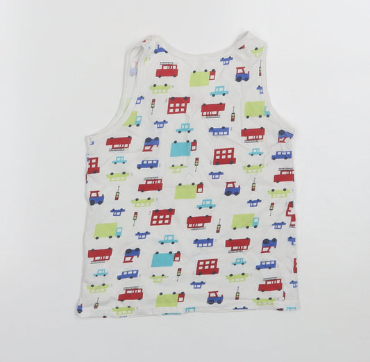 George Boys White Cotton Basic Tank Size 7-8 Years Round Neck
