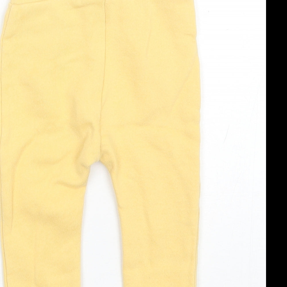 George Baby Yellow Cotton Jogger Trousers Size 6-9 Months