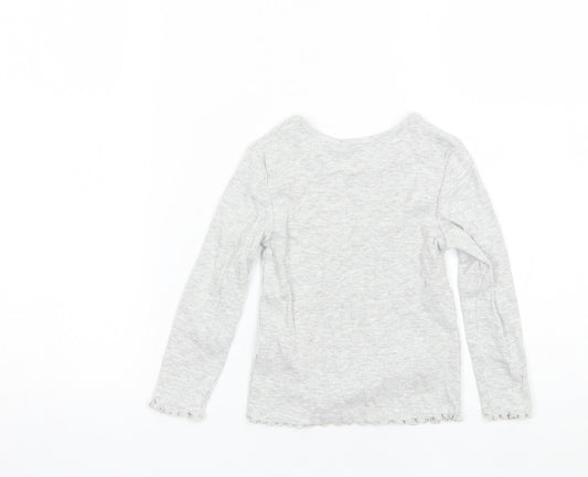 George Girls Grey Cotton Basic T-Shirt Size 2-3 Years Round Neck