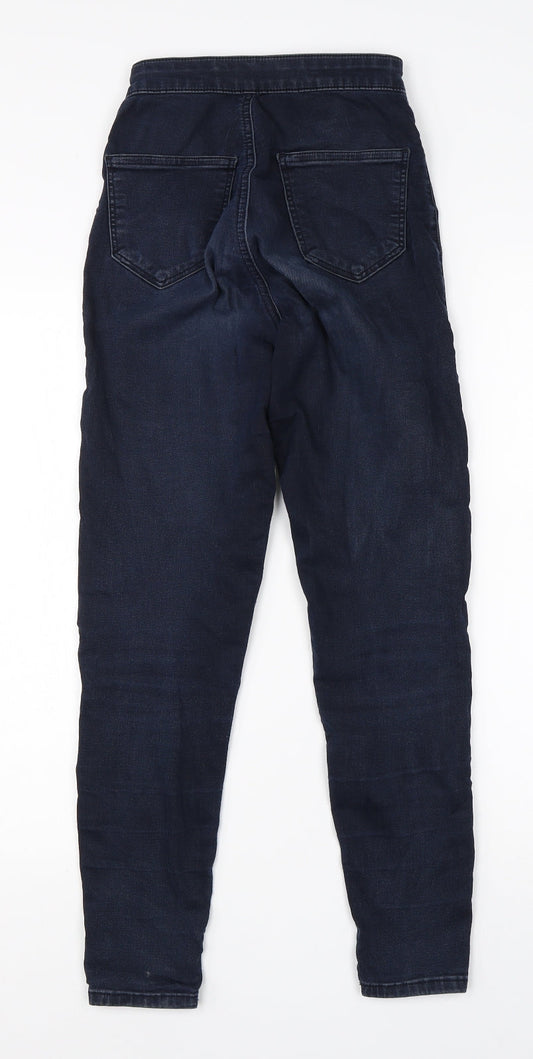 Topshop Womens Blue Cotton Skinny Jeans Size 25 in L25 in Regular