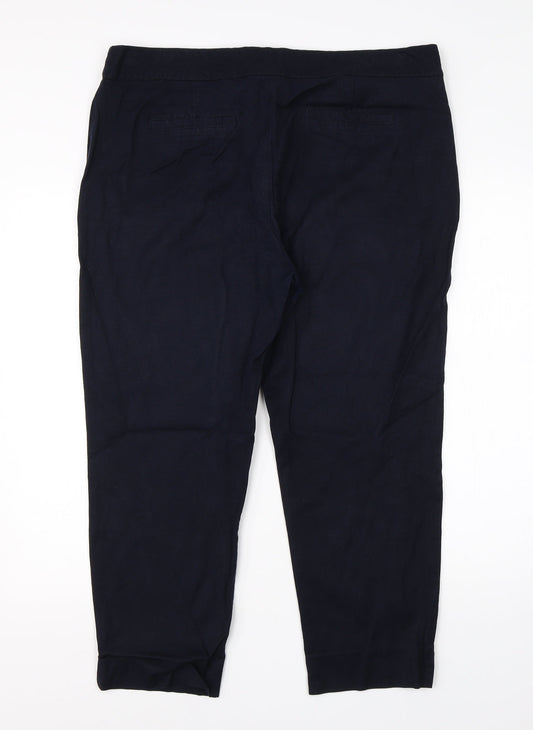 NEXT Womens Blue Viscose Dress Pants Trousers Size 18 L23 in Regular