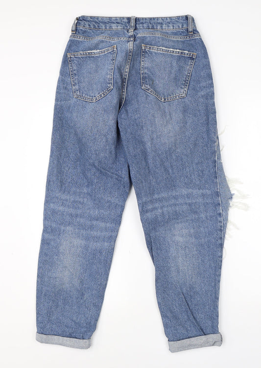 Denim Co Womens Blue Cotton Mom Jeans Size 10 L24 in Regular