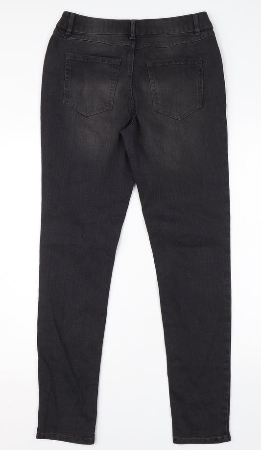 Avenue Womens Black Cotton Skinny Jeans Size 10 L29 in Regular
