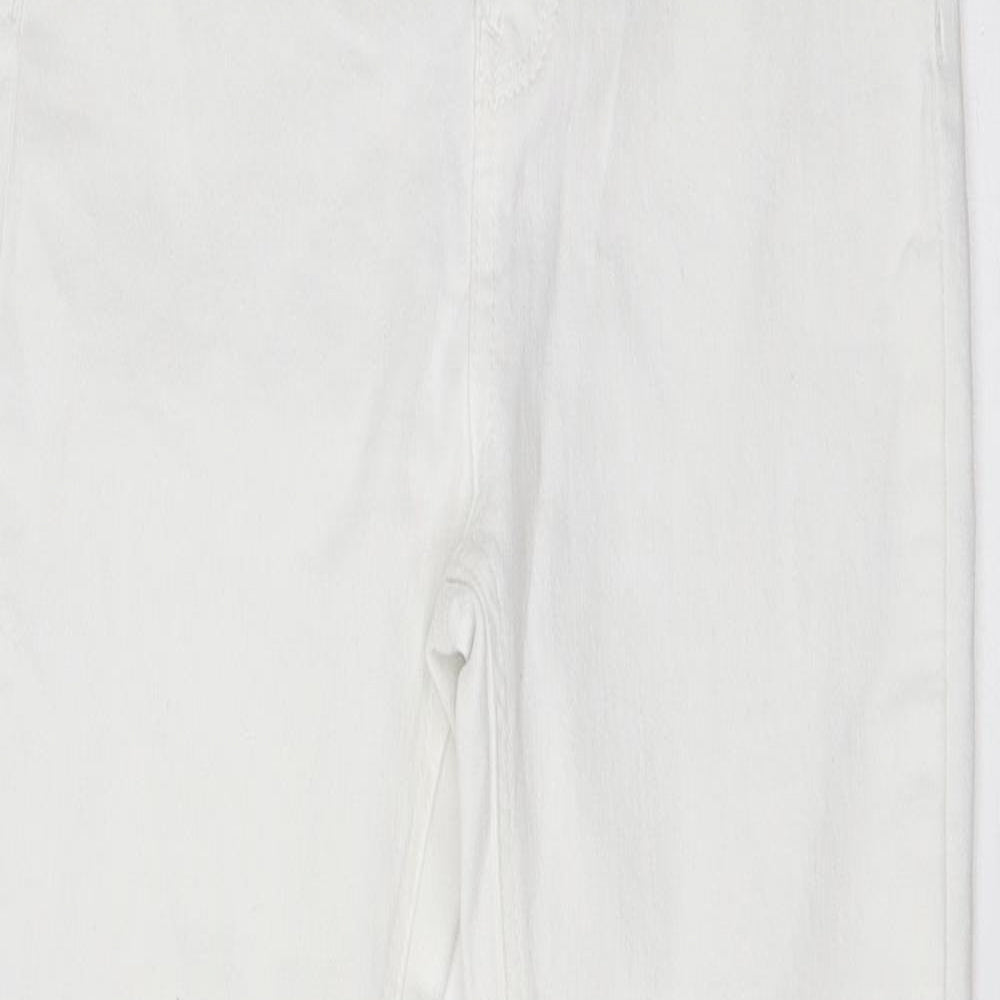 Pull & Bear Womens White Cotton Skinny Jeans Size 10 L26 in Regular