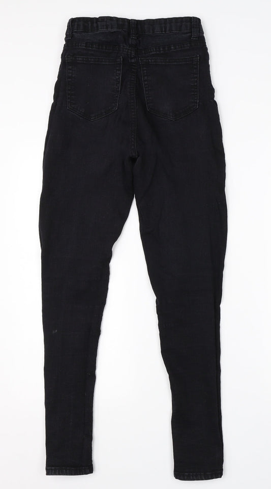 Pretty Little Thing Womens Black Cotton Skinny Jeans Size 8 L26 in Regular