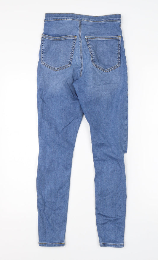 Topshop Womens Blue Cotton Skinny Jeans Size 28 in L26 in Regular