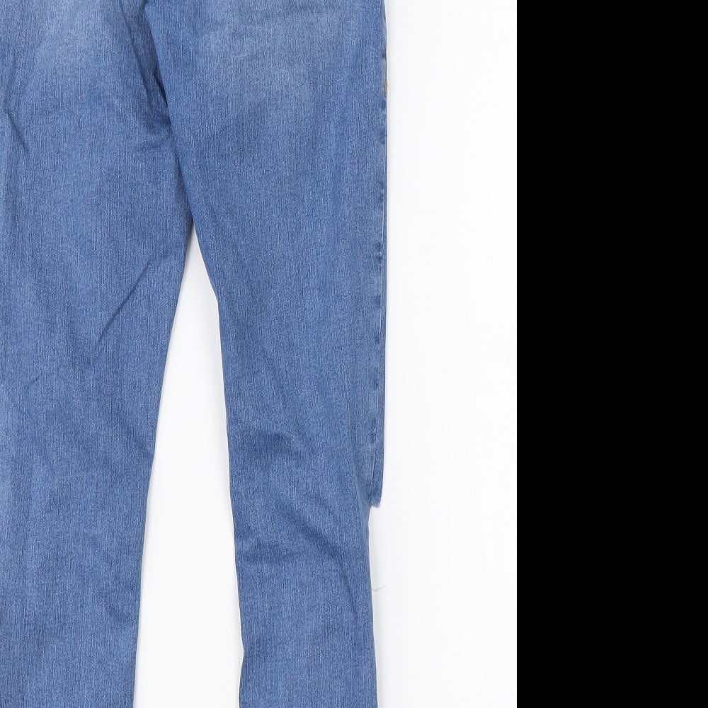 Topshop Womens Blue Cotton Skinny Jeans Size 28 in L26 in Regular