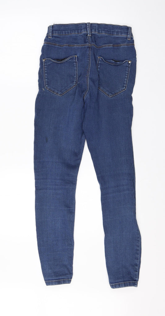 Dorothy Perkins Womens Blue Cotton Skinny Jeans Size 6 L28 in Regular