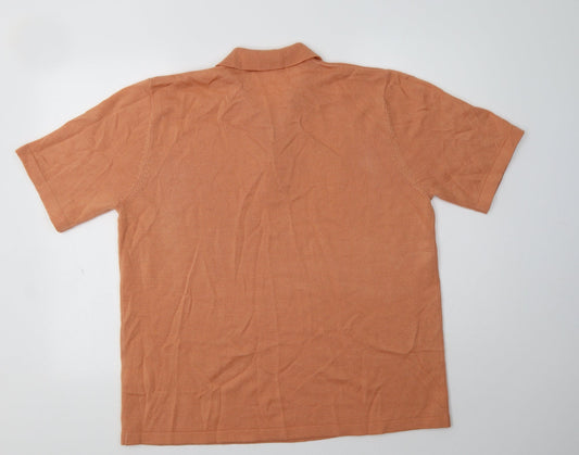 Kaleidscope Womens Orange Collared Acrylic Pullover Jumper Size 20