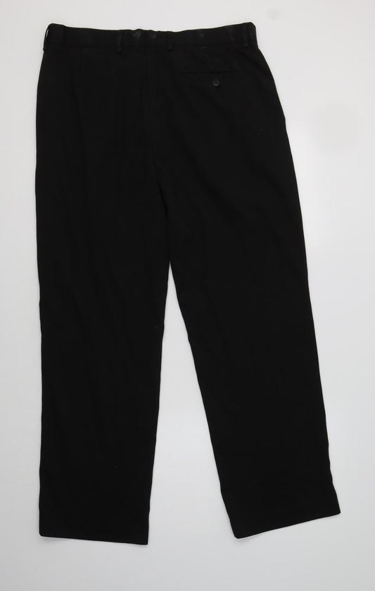 Debenhams Mens Black Polyester Dress Pants Trousers Size 36 L31 in Regular