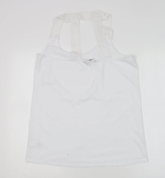 NEXT Womens White Polyester Basic Tank Size 16 Round Neck