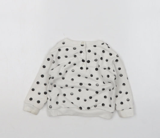 Primark Girls Multicoloured Polka Dot Cotton Pullover Jumper Size 6-9 Months
