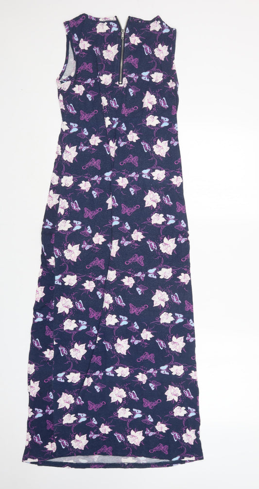 Preworn Womens Multicoloured Animal Print Viscose Tank Dress Size 10 Round Neck