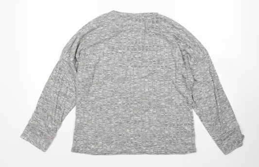 Nasty Gal Womens Grey Round Neck Polyester Pullover Jumper Size L