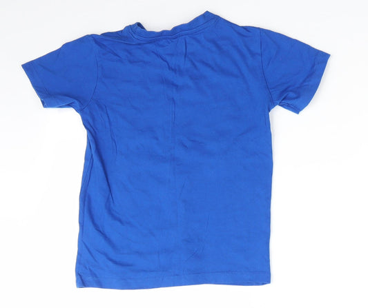 Urban Outlaws Boys Blue Cotton Basic T-Shirt Size 7-8 Years Round Neck - One Step Ahead