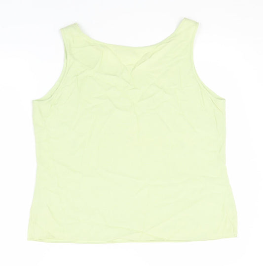 Amanda Brown Womens Green Viscose Basic Tank Size 12 Round Neck