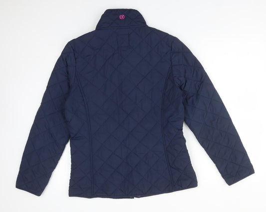 BETTY KAY Womens Blue Argyle/Diamond Overcoat Coat Size 12