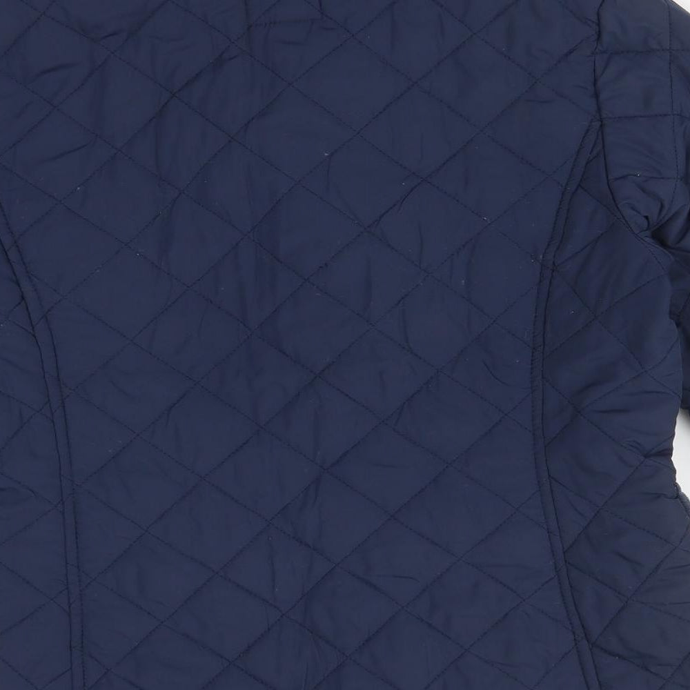 BETTY KAY Womens Blue Argyle/Diamond Overcoat Coat Size 12