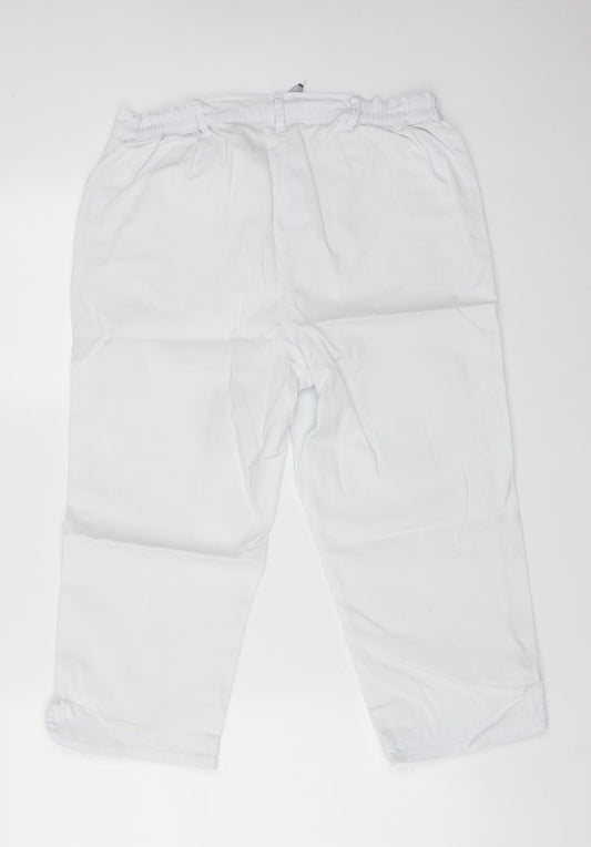 BM Womens White Cotton Cropped Jeans Size 12 L20 in Regular