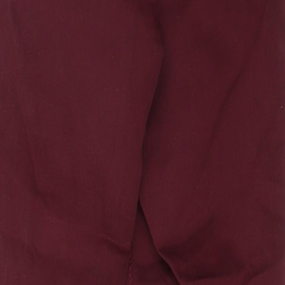 Bershka Womens Red Cotton Skinny Jeans Size 8 L25 in Regular