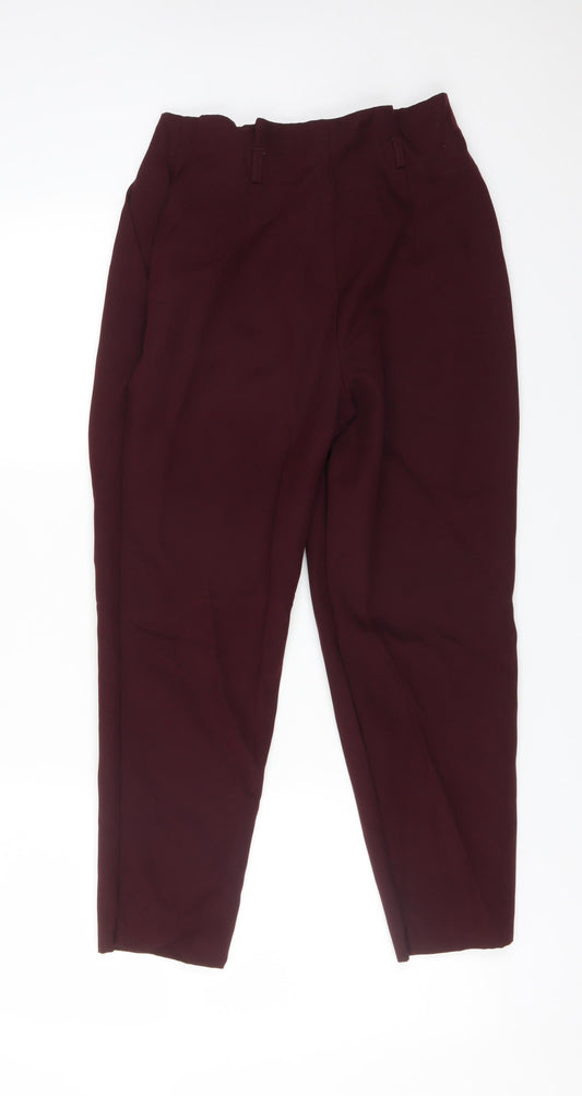 Miss Selfridge Womens Red Polyester Carrot Trousers Size 8 L23 in Regular