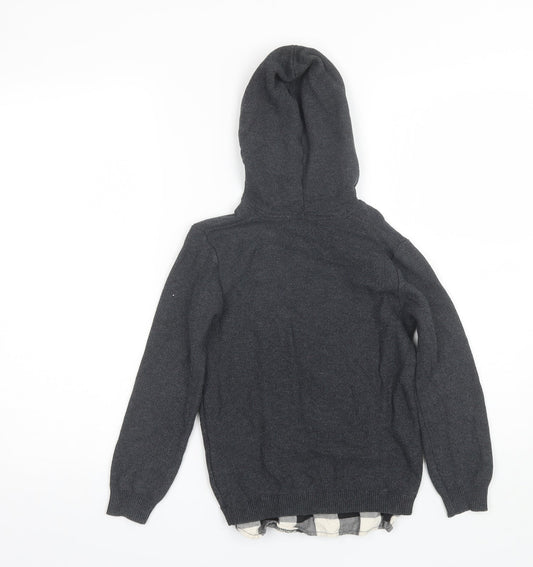 Primark Boys Grey Cotton Pullover Hoodie Size 7-8 Years