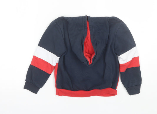 Primark Boys Blue Cotton Pullover Hoodie Size 5-6 Years