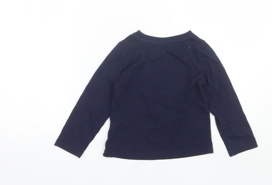 Hullabaloo Boys Blue Solid Polyester Pyjama Top Size 5-6 Years - Space