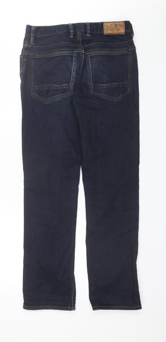 River Island Mens Blue Cotton Straight Jeans Size 28 in L30 in Regular