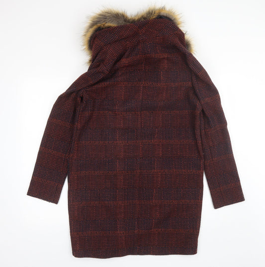 Redherring Womens Red Overcoat Jacket Size 10