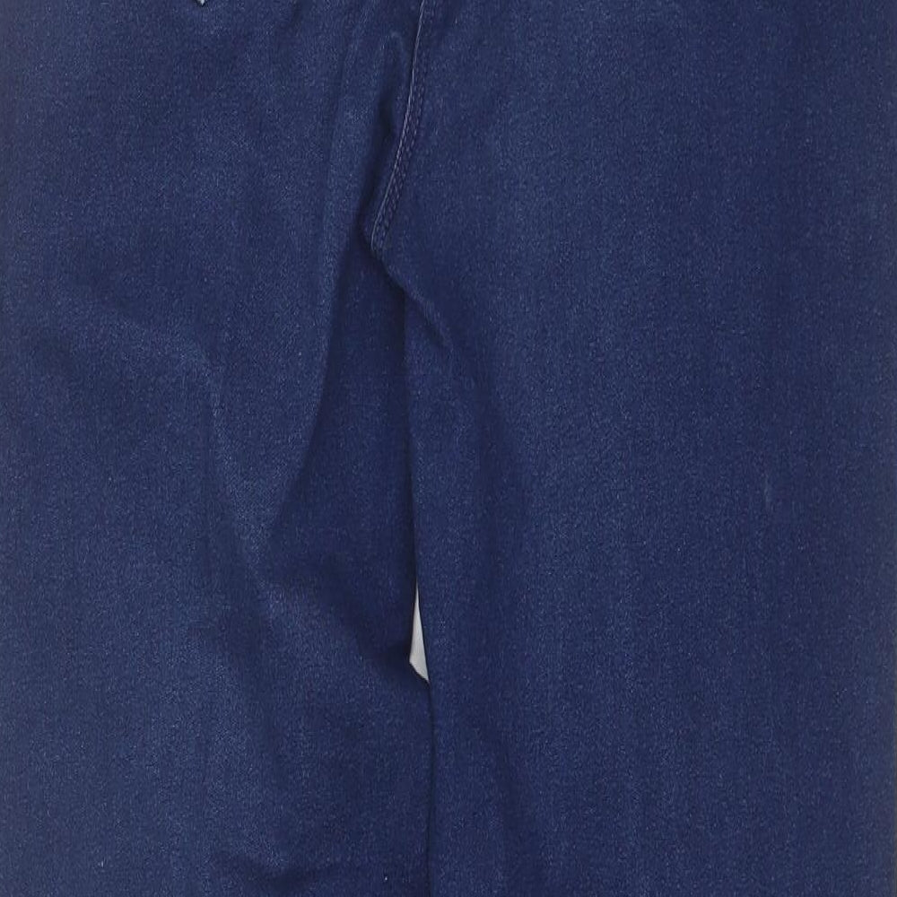 Preworn Womens Blue Cotton Straight Jeans Size 12 L25 in Regular