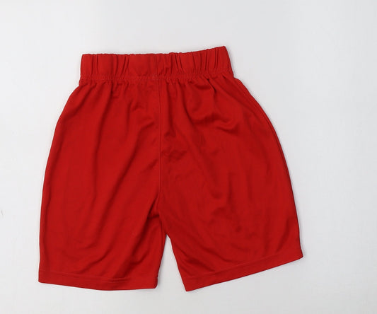 George Boys Red Polyester Sweat Shorts Size 9-10 Years Regular - Wales