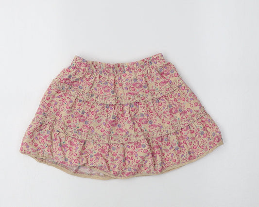 MINIMODE Girls Ivory Floral Cotton Flare Skirt Size 2-3 Years Regular
