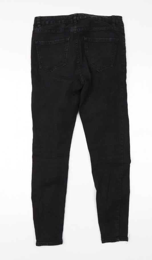 New Look Womens Black Cotton Skinny Jeans Size 10 L25 in Regular