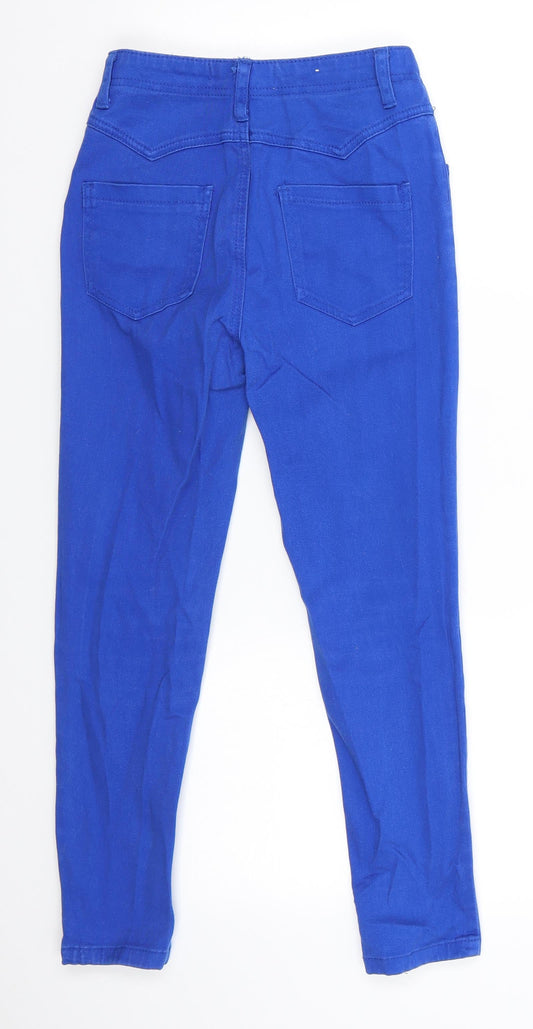 Generation 915 Girls Blue Cotton Skinny Jeans Size 11 Years Regular Button - Cobalt blue