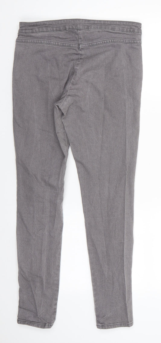 Divided Womens Grey Cotton Skinny Jeans Size 12 L28 in Regular - Mid grey Side Zip