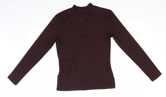 H&M Womens Black Polyester Basic Blouse Size M High Neck