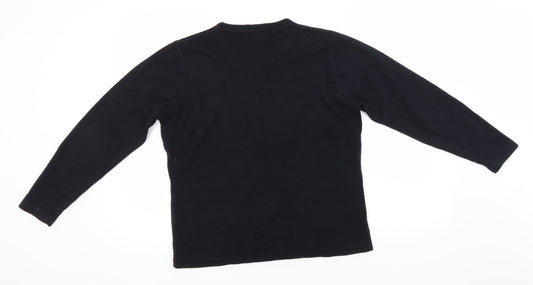 Avenue Mens Black Round Neck Acrylic Pullover Jumper Size M